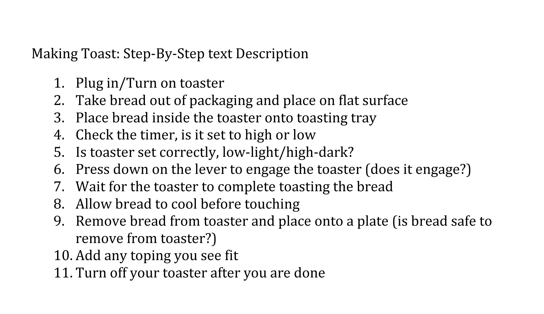 How to make Toast Steps/Flow chart  enticedesign